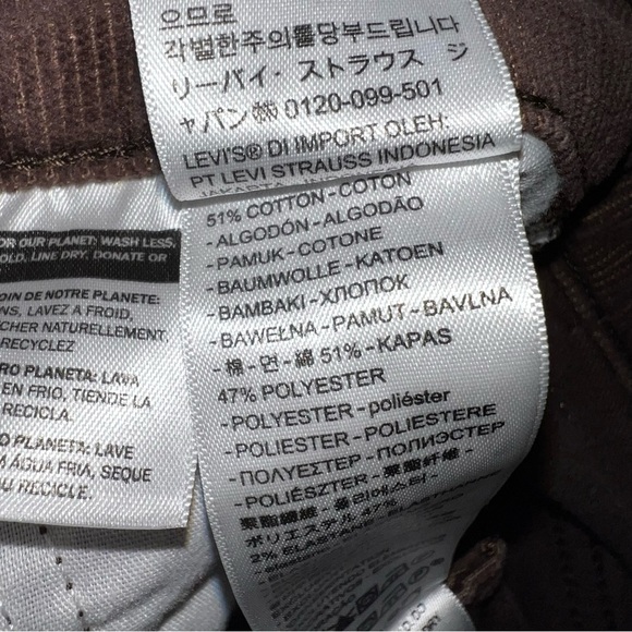 Levi’s Wedgie Straight Brown corduroy Jeans Size 24/28 - Picture 8 of 11